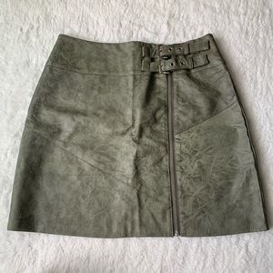 Faux Leather Olive Skirt